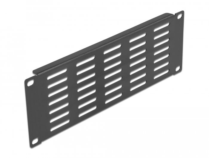 10" Netzwerkschrank Panel mit Lüftungsschlitzen horizontal 2 HE schwarz, Delock® [66840]