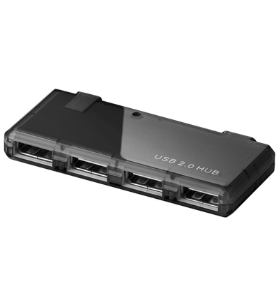 USB Hub 4 Port Mini USB 2.0, schwarz