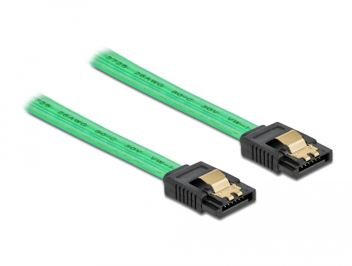SATA 6 Gb/s Kabel UV Leuchteffekt grün 30 cm, Delock® [82064]