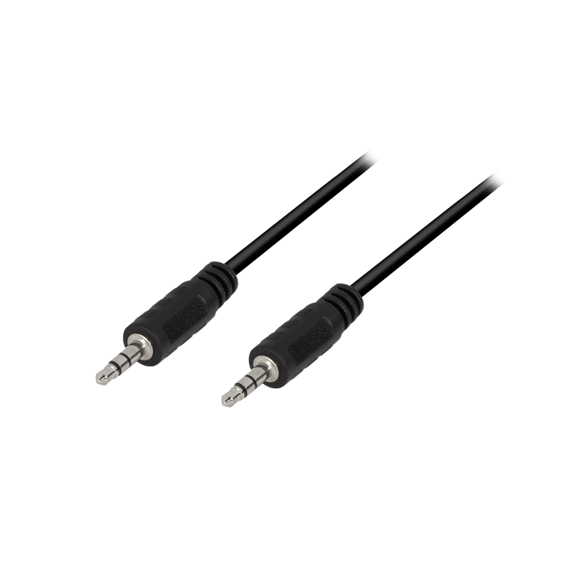 Audio-Kabel, 3,5 mm 3-Pin/M zu 3,5 mm 3-Pin/M, schwarz, 2 m