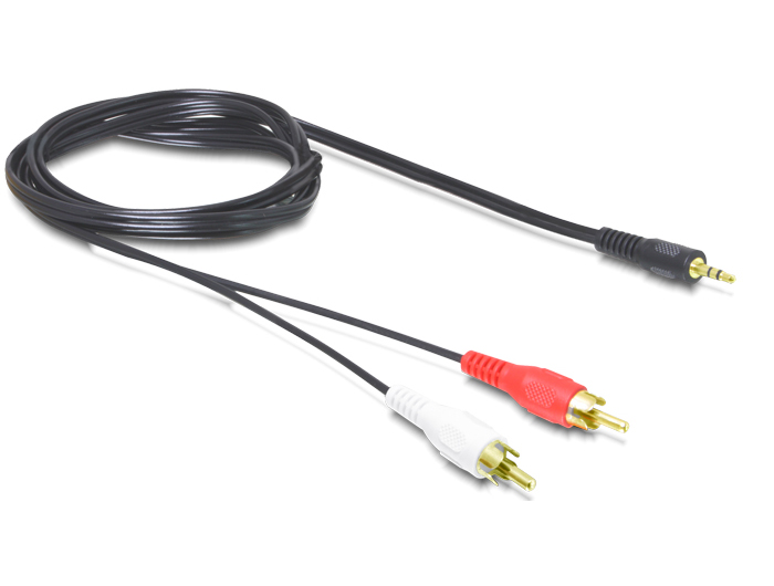 Kabel Audio Klinke 3,5 mm Stecker an 2 x Cinchstecker 1,5m, Delock® [84000]