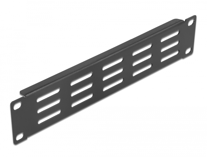 10" Netzwerkschrank Panel mit Lüftungsschlitzen horizontal 1 HE schwarz, Delock® [66839]