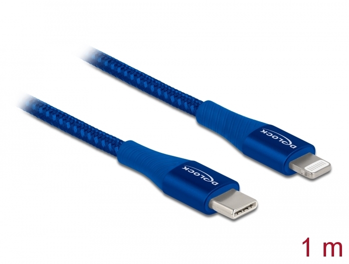Daten- und Ladekabel USB Type-C™ zu Lightning™ für iPhone™, iPad™ und iPod™ blau 1 m MFi, Delock® [8