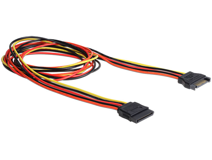 SATA Stromkabel, Power SATA 15 Pin Stecker an Buchse, 1m, Delock® [60133]