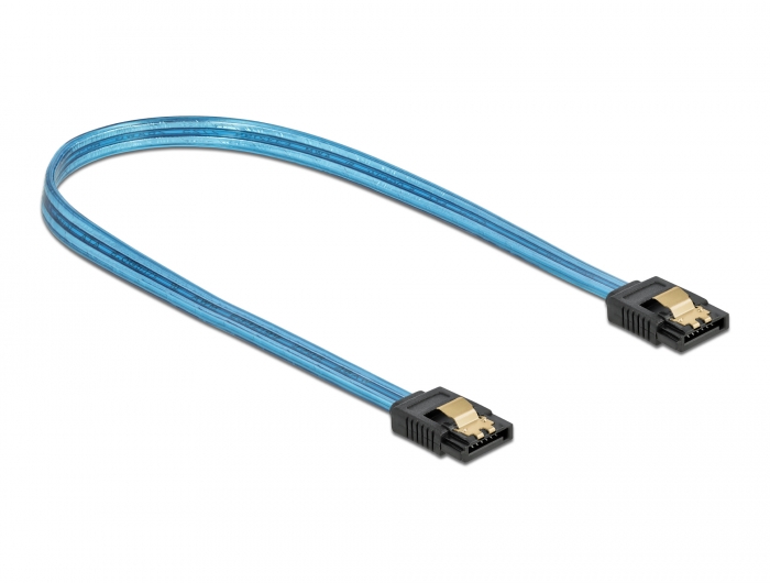 SATA 6 Gb/s Kabel UV Leuchteffekt blau 50 cm, Delock® [82130]