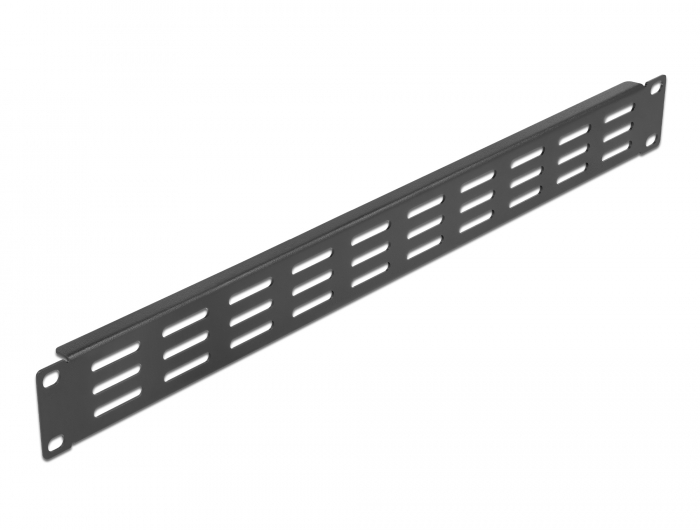 19" Netzwerkschrank Panel mit Lüftungsschlitzen horizontal 1 HE schwarz, Delock® [66679]