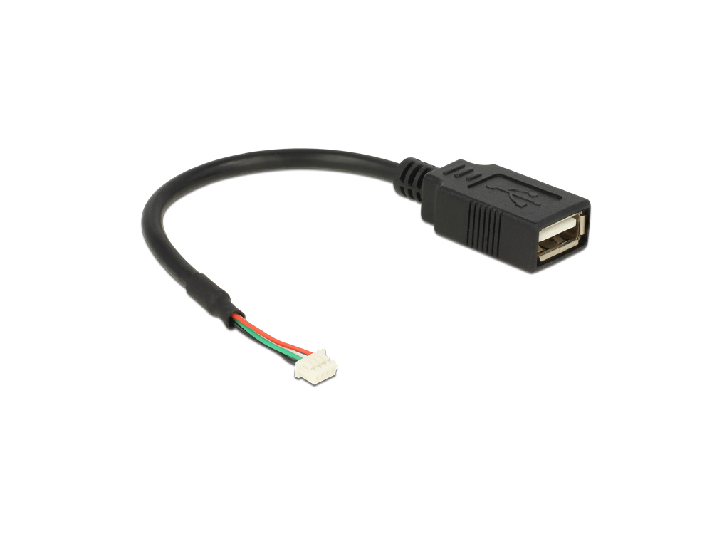 Kabel USB 2.0 Pfostenbuchse 1,25 mm Pitch 4 Pin an 1x USB 2.0 Typ A Buchse 15 cm für Intel NUC, Delo