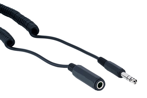 Stereo Verlängerung  3,5mm Klinke St. / Bu., Spiralkabel 5m, Good Connections®