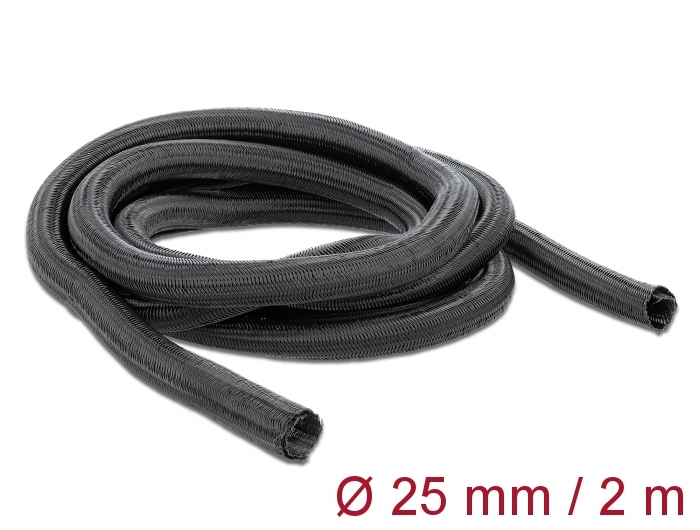 Geflechtschlauch selbstschließend 2 m x 25 mm schwarz, Deloc