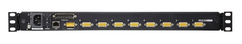 LCD Konsole 17" mit KVM over IP Switch 8-Port (USB - PS/2 VGA) mit USB Port