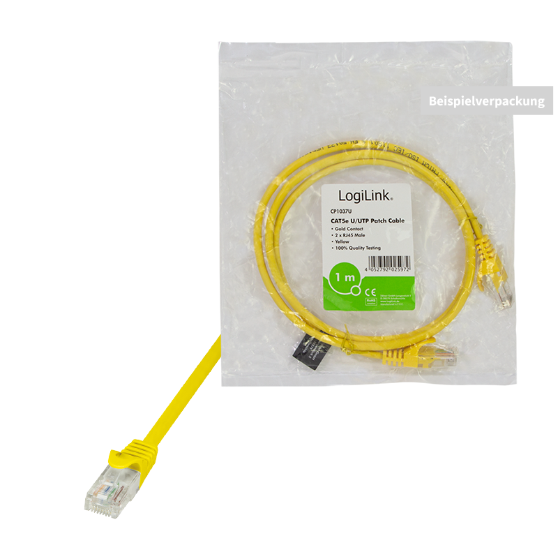Patchkabel EconLine, Cat.5e, U/UTP, gelb, 5 m