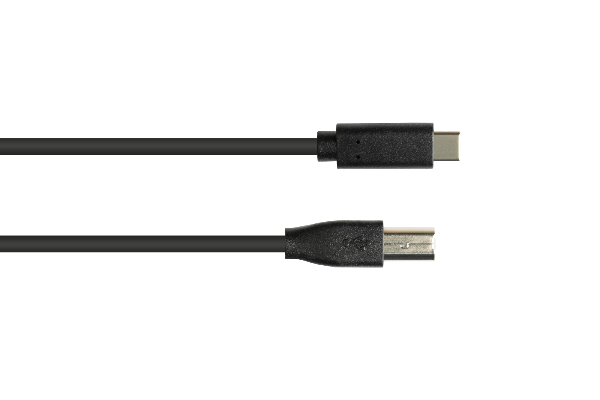 Anschlusskabel USB 2.0, USB-C™ Stecker an USB 2.0 B Stecker, CU, schwarz, 3m, Good Connections®