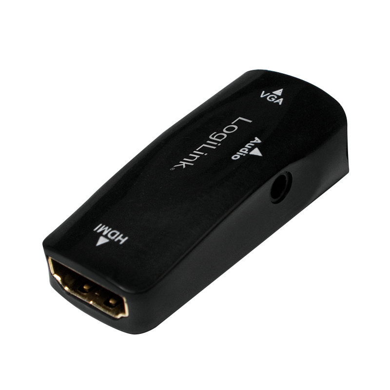 HDMI-Adapter A/F zu VGA/F + 3,5 mm/W, 1080p, schwarz