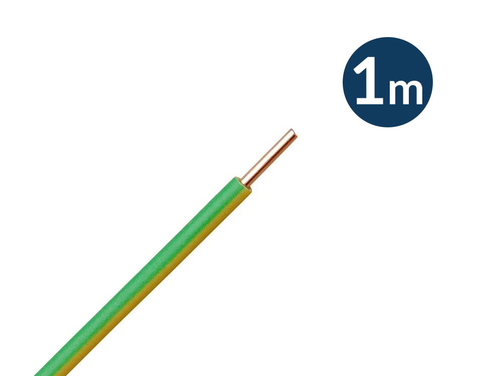 Meterware H07V-U 4 mm² Erdungsleitung grün/gelb Kupfer, ein Leiter