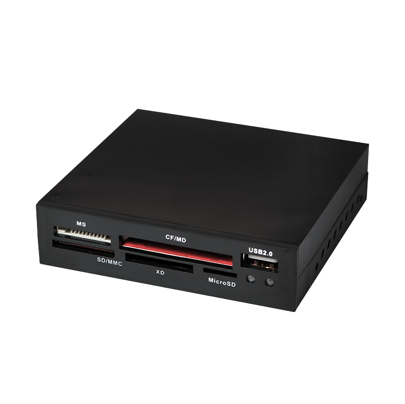 USB 2.0-Kartenleser, intern 3,5" zum Einbau, schwarz