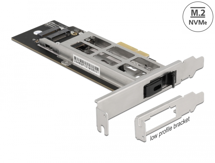 Wechselrahmen PCI Express Karte für 1 x M.2 NMVe SSD - Low P