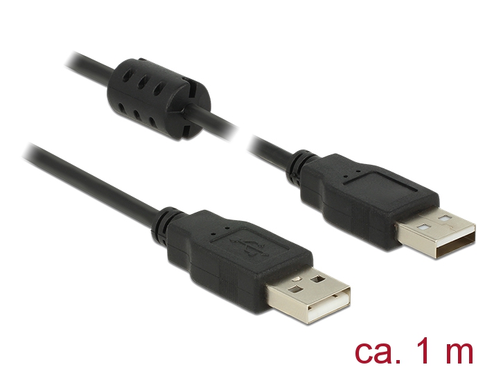 USB Kabel 2.0 Typ-A Stecker an USB 2.0 Typ-A Stecker, schwarz, 1,0m, Delock® [84889]