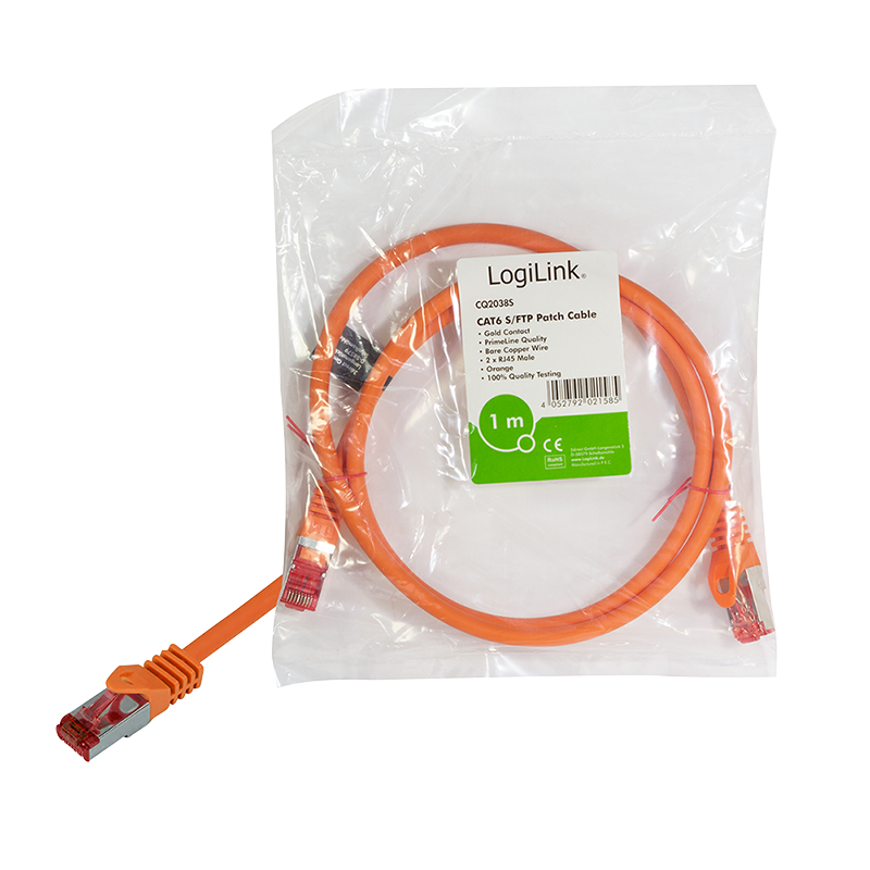 Patchkabel PrimeLine, Cat.6, S/FTP, orange, 10 m