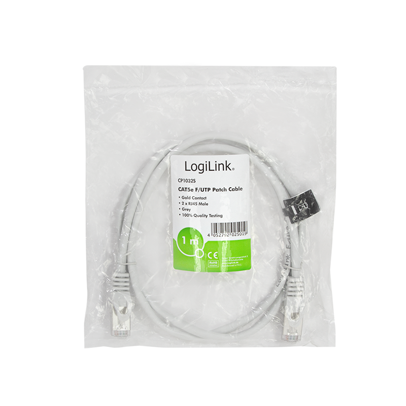 Patchkabel EconLine, Cat.5e, F/UTP, grau, 1 m