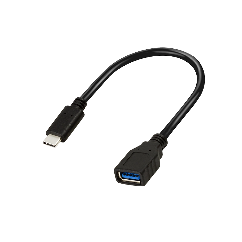 USB 3.2 Gen1 Type-C Adapter, C/M zu USB-A/F, OTG, schwarz, 0,15 m