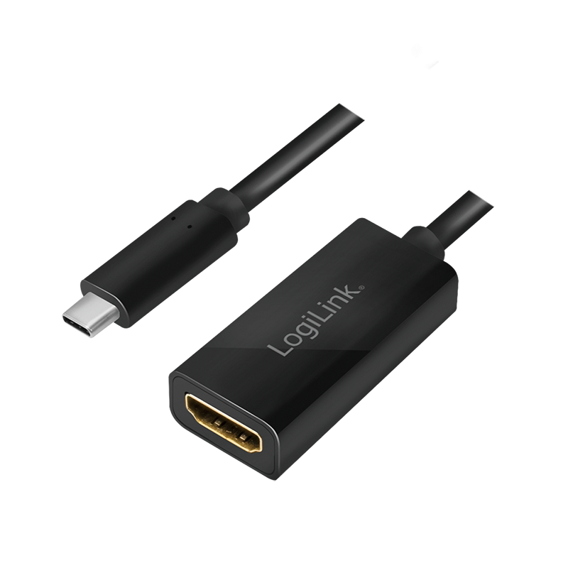 USB Type-C Adapter, USB-C/M zu HDMI-A/F, 4K/60 Hz, schwarz, 0,15 m