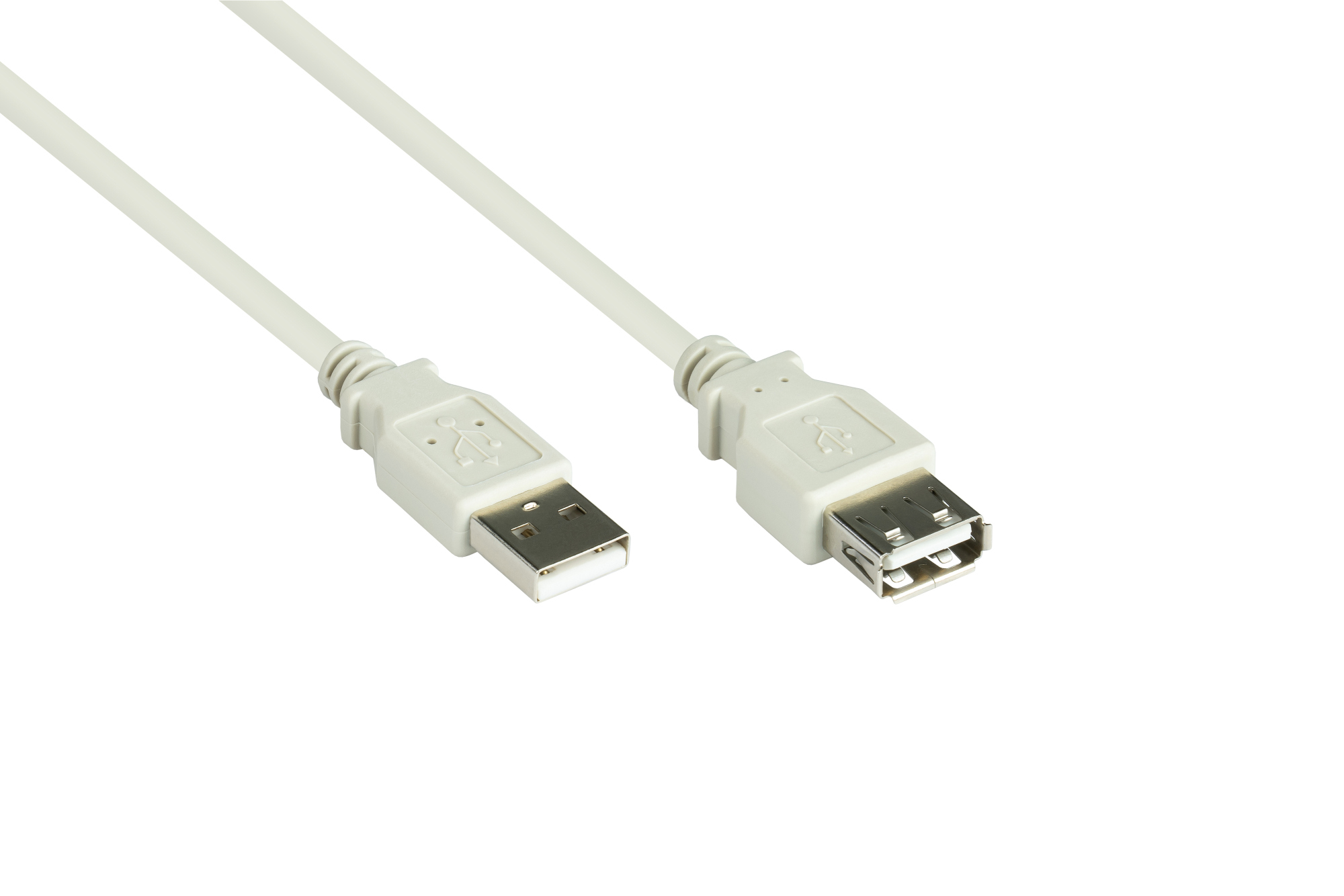 Verlängerungskabel USB 2.0 Stecker A an Buchse A, grau, 1m, Good Connections®