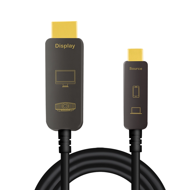 USB 3.2 Gen2 Type-C Kabel, C/M zu HDMI/M, 4K/60 Hz, AOC, schwarz, 20m
