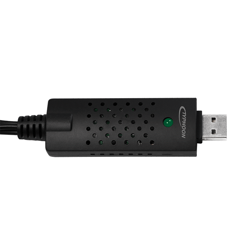 USB 2.0-A/V-Grabber, USB-A/M zu 3x Cinch + miniDIN5/F, schwarz, 0,1 m