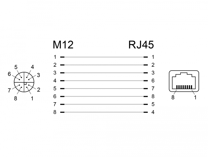 Netzwerkadapter M12 8 Pin X-kodiert Buchse an RJ45 Buchse, Delock® [66316]