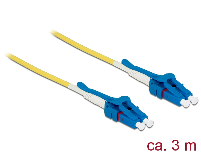 Kabel Lichtwellenleiter LC an LC Singlemode OS2, Uniboot, 3m, Delock® [85085]
