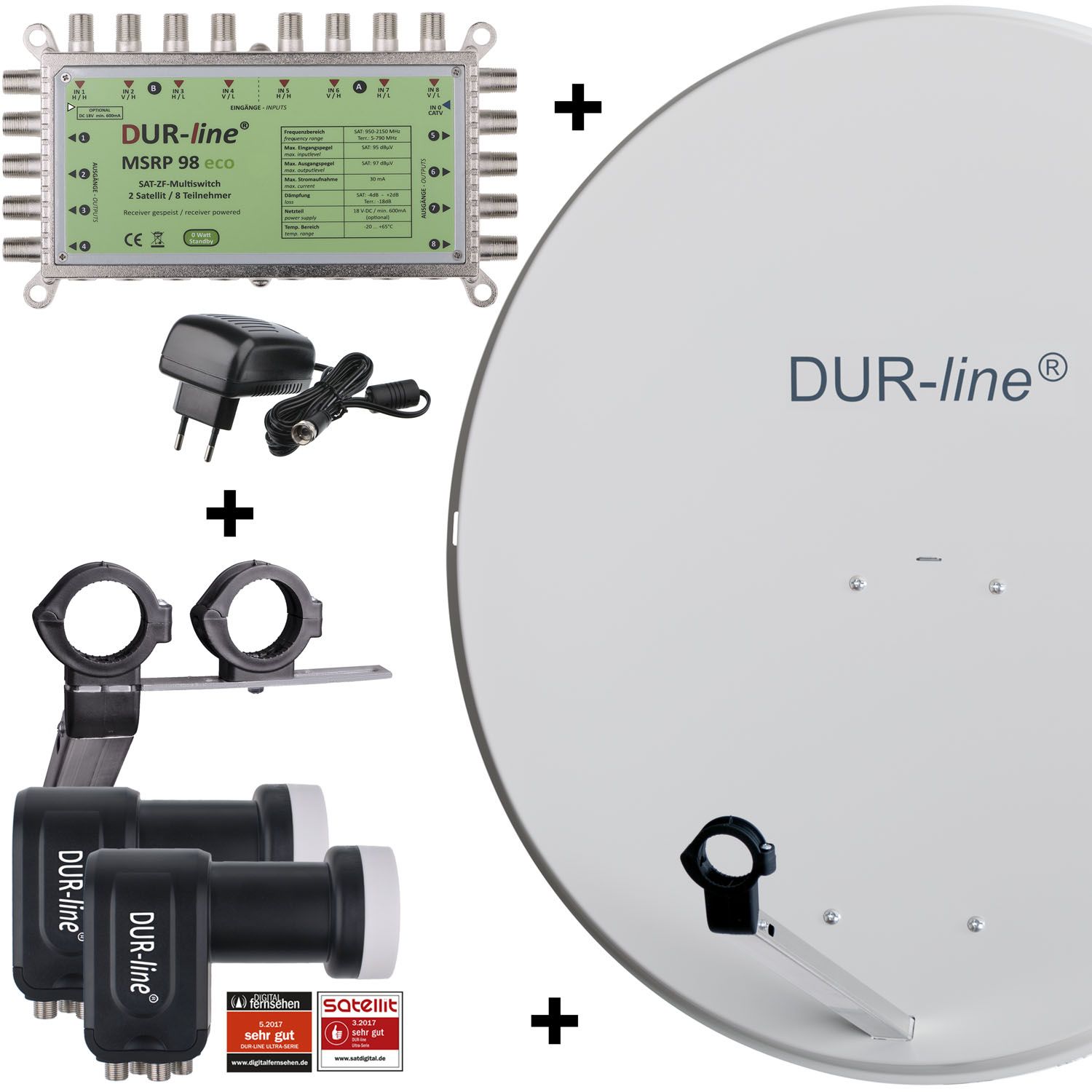 DUR-line MDA 90 G 2S/8T ECO - 8 TN Multischalter Set