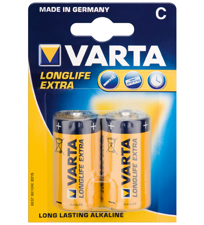 Varta® Batterie (4114) Longlife (Alkali Baby) LR 14 VLL (C) 1,5V, 2er Pack in Blister