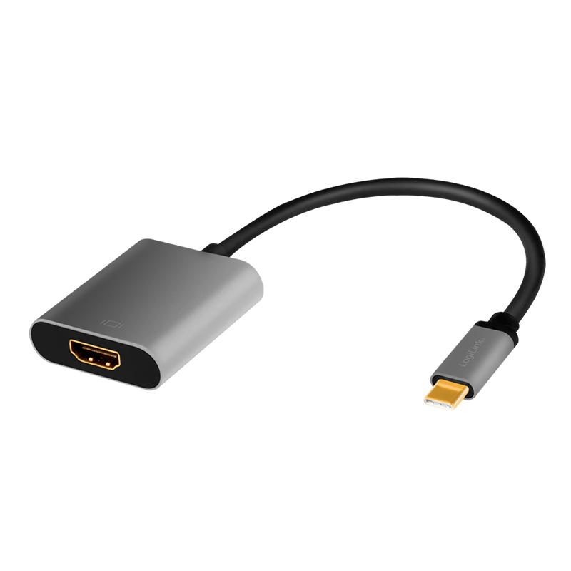 USB Type-C-Adapter, C/M zu HDMI, 4K,Alu,schwarz/grau 0,15 m