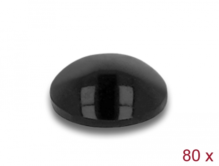 Gummifüße rund selbstklebend 6 x 2 mm 80 Stück schwarz, Delo