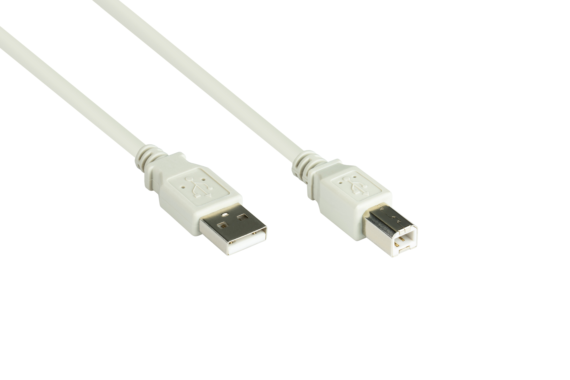 Anschlusskabel USB 2.0 Stecker A an Stecker B, grau, 0,5m, Good Connections®