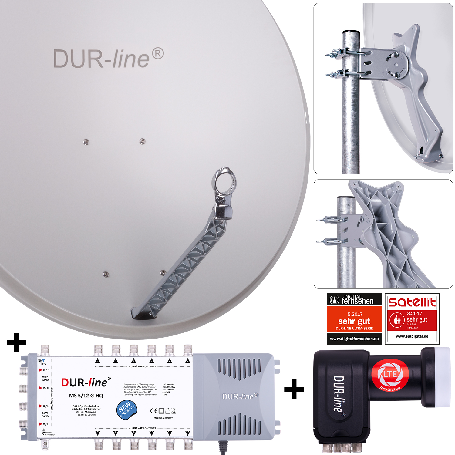 DUR-line Select 85/90 G + MS5/12 + LNB - 12 Teilnehmer Set