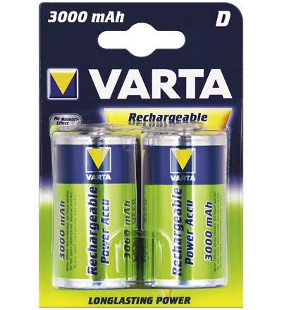 Varta® Power Akku (READY 2 USE) Akku Ni-MH Mono (D) 1,2V 3000mA (56720), 2er Pack in Blister