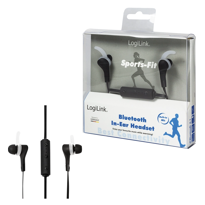 Bluetooth Stereo In-Ear Headset, Schwarz