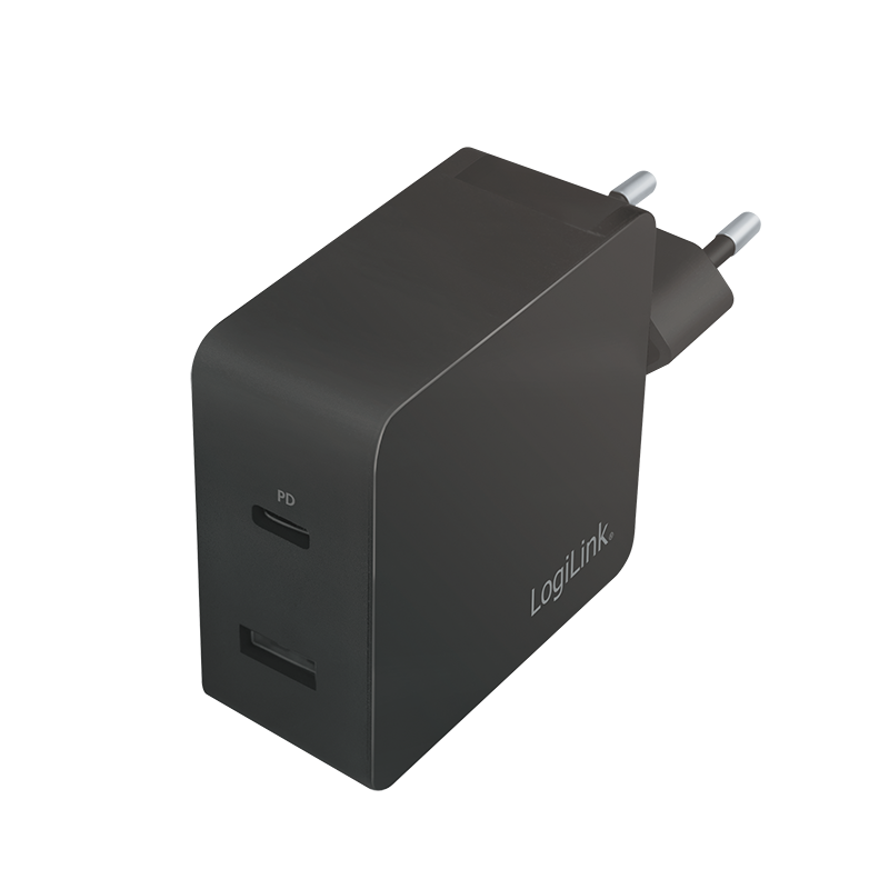 USB Steckdosenadapter, 1x USB-C Port (PD) & 1x USB-A Port, 45W