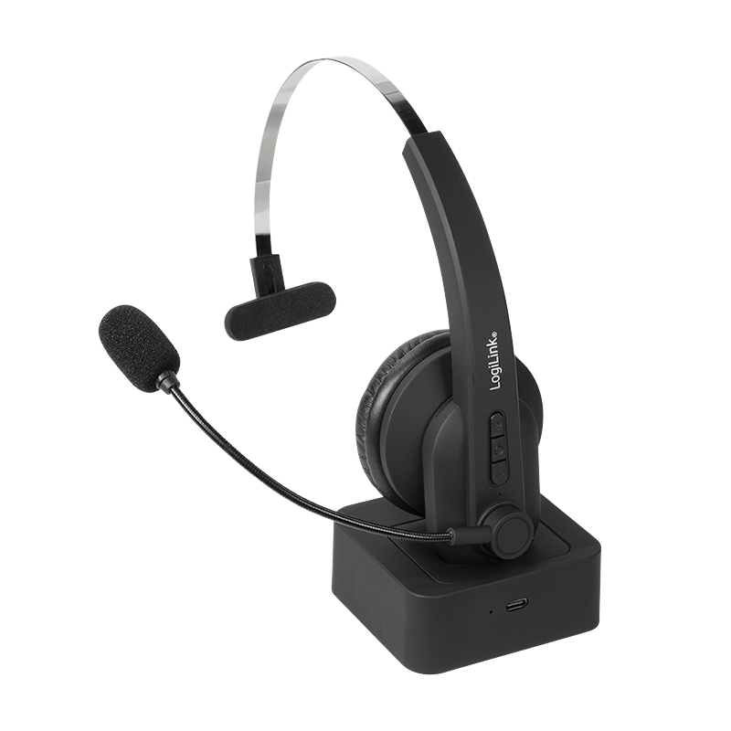 Bluetooth Mono Headset mit Ladestation, Mikrofon