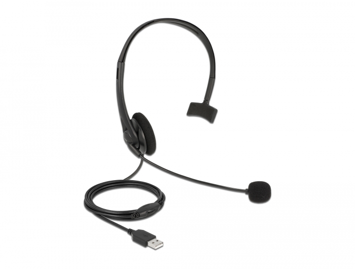 USB Mono Headset mit Lautstärkeregler für PC und Notebook -