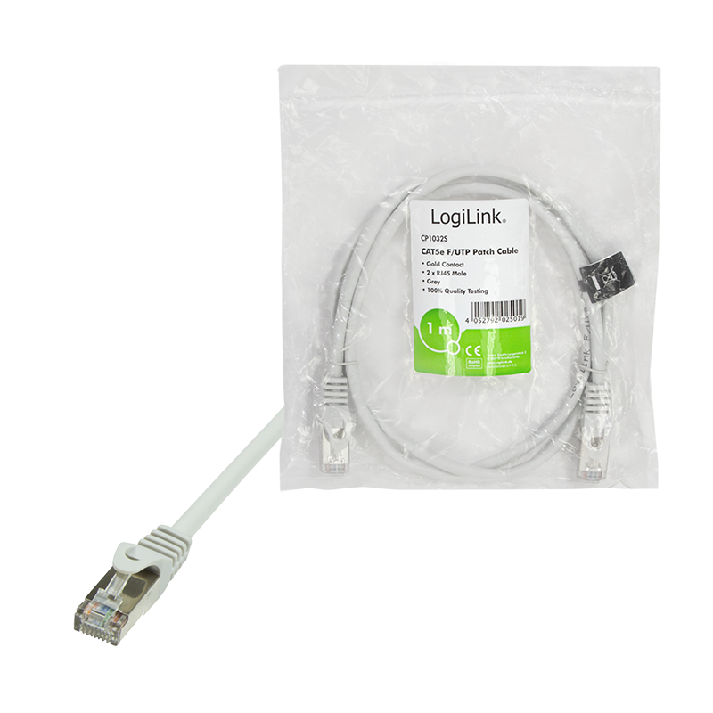 Patchkabel EconLine, Cat.5e, F/UTP, grau, 1 m