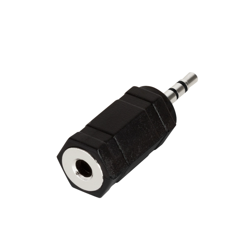 Audio-Adapter, 2,5 mm 3-Pin/M zu 3,5 mm 3-Pin/F, schwarz