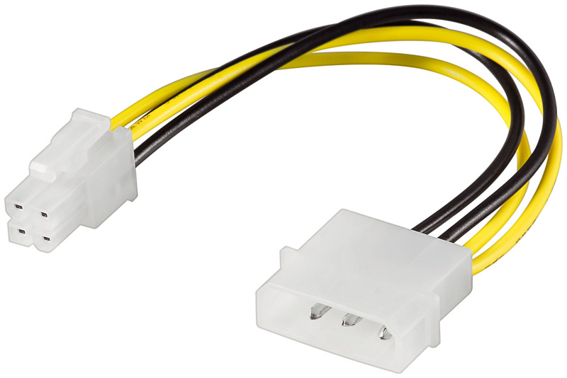 Stromadapter 4-Pin 5,25" auf 4-Pin P4-Mainboard, Good Connections®