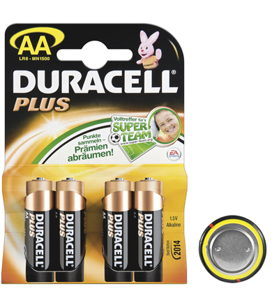 Duracell® Plus Batterie (Alkali Mignon) LR 6 DP (AA) 1,5V,  4er Pack in Blister