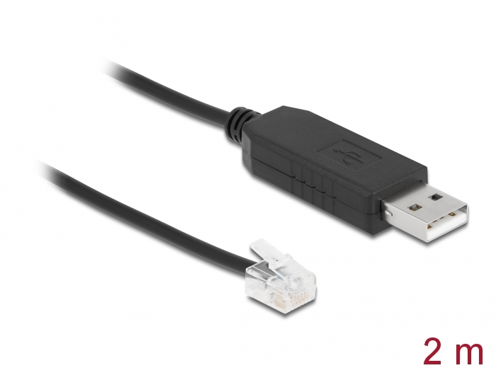 Adapterkabel USB Typ-A zu Seriell RS-232 RJ12 mit ESD Schutz Skywatcher 2 m, Delock® [66735]