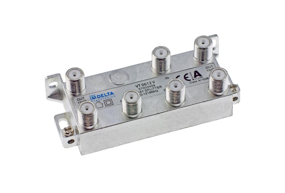 F-Verteiler 6-fach vertikal 5-1218 MHz, DVB-C, Kabelfernsehen F-Verteiler 6-fach vertikal 5-1218 MHz, DVB-C, Kabelfernsehen