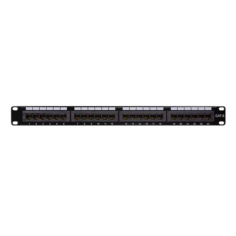 Cat.6 Patchpanel 24-Port UTP, 180° Anschluss, PrimeLine