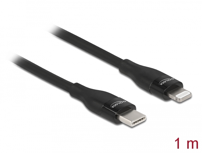 Daten- und Ladekabel USB Type-C™ zu Lightning™ für iPhone™, iPad™ und iPod™ schwarz 1 m MFi, Delock®