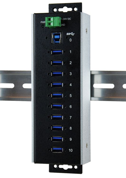 USB 3.0 HUB 10-Port, 10x Buchse A, Upstream Buchse B, 15KV E